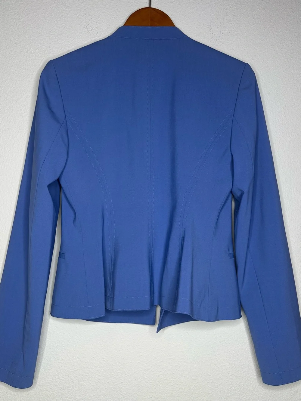 Theory Blue Stretch Virgin Wool Suit Jacket 6 Pants 4 Career Office Matching Set